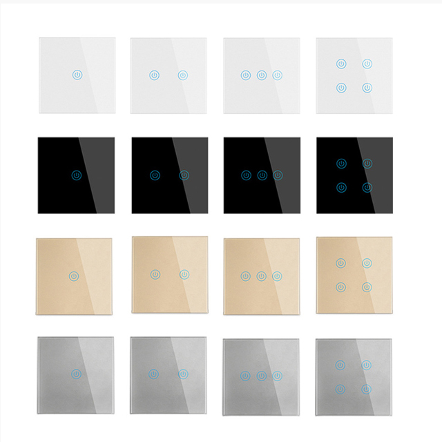 Стандарта ЕС, США, Великобритании, 1 / 2 / 3 / 4 gang сенсорный светильник переключатель приложение Tuya Голосовое управление Alexa беспроводной пульт дистанционного управления Wi-Fi без нейтральный умный переключатель