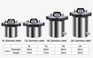Roestvrijstalen Autoclaaf Druk Stoomsterilisator Aanpasbare 8l/12l/18l/24l Capaciteit Oem Ondersteunde Laboratoriumapparatuur - Product Image 3