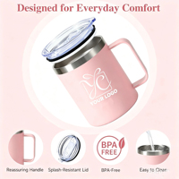 Gobelet isotherme en acier inoxydable avec couvercle coulissant anti-fuite, tasse de voyage pour café, personnalisable avec logo, pour voiture, extérieur, cadeau