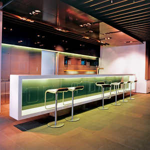 Barra de café en forma de L, piedra Artificial, diseño profesional, LED, mesa de <span class=keywords><strong>Bar</strong></span> de cóctel - Product Image 4