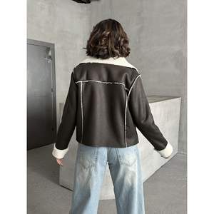 เสื้อโค้ทขนสัตว์กำมะหยี่แบบขายส่ง ขนมิงค์และขนกระต่าย บุด้วยใยฝ้าย ทอพิมพ์ลาย ปิดซิป ผ่านกระบวนการผลิตแบบดิบ - Product Image 3