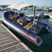 Bateaux pneumatiques de pêche RIB en aluminium de 17 pieds, 500, forme en V profond, PVC/Hypalon/Orca