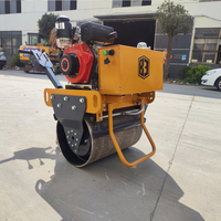 300kg marche vibrante à tambour unique derrière le mini rouleau de route avec moteur à essence Honda pompe hydraulique Eaton à faible coût de maintenance