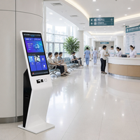 Kiosque de gestion de file d'attente avec paiement, machine à jetons en libre-service, écran tactile, lecteur de codes QR et imprimante de tickets