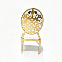 Chaise moderne décorative en acier inoxydable doré, mobilier de luxe pour mariage, banquet et événements