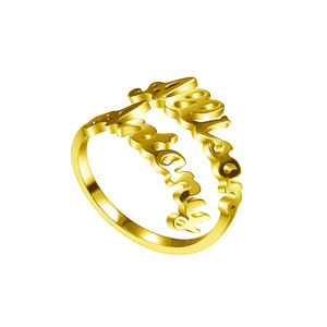 Custom מתכוונן נירוסטה כפול שם טבעת אישית מתנה - Product Image 4