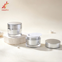 Pot en plastique vide de 15g de style luxueux avec couvercle pour vernis à ongles, beurre corporel et capillaire, film scellant, emballage de pot à crème