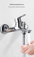 Robinet de douche moderne en laiton à poignée unique, avec douchette à double fonction pour salle de bain et baignoire