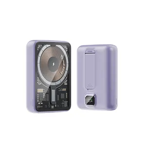 ベストセラー製品2024ワイヤレス磁気パワーバンクポータブル充電器Powerbank for iPhone 15 14 13 12 Pro Max with Phone Stand