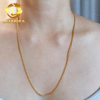 Chaîne Corde Tendance en Or Massif Véritable 18 Carats AU750 1,6mm 1,8mm 2,5mm Collier Chaîne Maillons Bijoux de Mode Chaîne Corde en Or Jaune Pur