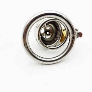 Короткая мужская клетка верности из нержавеющей стали, металлический замок для пениса, кольцо для растяжки, БДСМ бондаж, Блокировка пениса, секс-игрушка для мужчин - Product Image 2