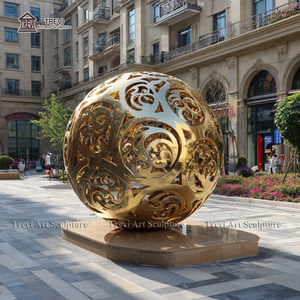 Espejo esférico hueco de acero inoxidable de alta calidad, Bola de mirada, adorno de jardín pulido, escultura de paisaje - Product Image 5