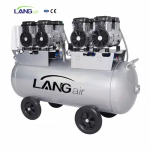 Máy Nén Khí Langair Máy Nén Khí Công Nghiệp Không Dầu 25L-300L Màn Hình LCD 550W-6.6KW Im Lặng