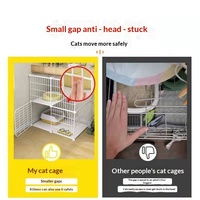 Cage pour chat de style villa, extra-large, espace libre, cage ouverte d'intérieur, maison pour chat à trois niveaux, petit nid pour chat, cage pour animaux de compagnie d'intérieur