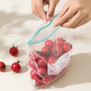 Food Grade Pe Double Zipper <b>Bag</b> With White Block food fruits Storage <b>Packaging</b> <b>Bag</b> - Product Image 1