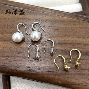 Crochets d'oreille en argent Sterling S925, boucles d'oreilles en perles pour femmes, composants de fabrication de bijoux, forme goutte, apprêts ronds QLS184 - Product Image 4