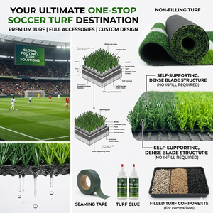 Erba Sintetica Resistente per Campi <span class=keywords><strong>da</strong></span> Calcio, Tappeto Erboso Artificiale ad Alta Densità per Scuole e Club Professionali - Product Image 2