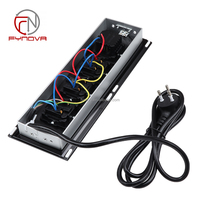 Caja de Enchufes para Mesa de Conferencias con Tapa Deslizante Doble, 3 Enchufes Universales, USB Tipo C y Cable Tailandés para Escritorio de Oficina