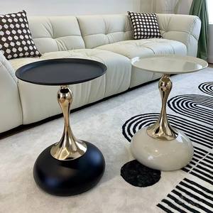 Table d'appoint moderne ronde <span class=keywords><strong>en</strong></span> métal électroplaqué pour salon, canapé, chevet - Product Image 4