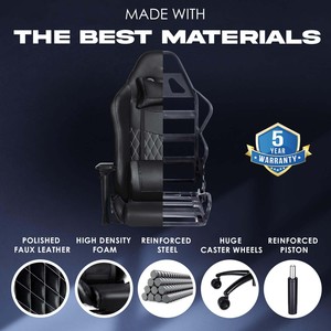 Vente en gros Siège de style voiture de course haut de gamme Chaise d'ordinateur pour salle de séjour Chaise de jeu ergonomique pivotante 4D avec accoudoirs - Product Image 2