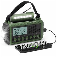 Radio à manivelle solaire GARIDA, portable, avec écran LCD, lampe torche, horloge, alarme SOS GCES-014