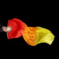 Éventail de danse en soie longue à dégradé de trois couleurs, ruban de danse Yangko pour les décorations du Nouvel An chinois et des fêtes de Noël