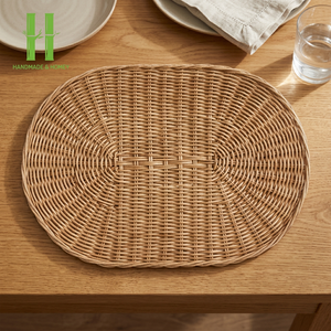 Fait à la main moderne écologique bohème bambou tissé à manger thé vacances noël Table tapis tampons chargeur assiettes Vietnam - Product Image 1