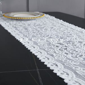 Lace <b>Table</b> <b>Runner</b> White Vintage Hollow Out Design For Home <b>Dining</b> <b>Table</b> Decor Polyester Fiber Washable - Product Image 2