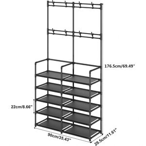 Multi <b>Functional</b> Clothes and Hat Hanger Modern Household Thickened Metal Modern Hanging <b>Shoes</b> Hanging Bag Storage Rack - Product Image 2