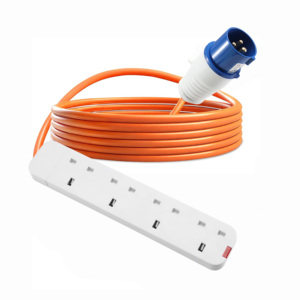 Enchufe de alimentación CEE de alta resistencia, Cable de conexión eléctrico, Cable de extensión tipo Reino Unido, tira de alimentación de 4 vías <span class=keywords><strong>con</strong></span> indicador Led para caravana Camping - Product Image 1