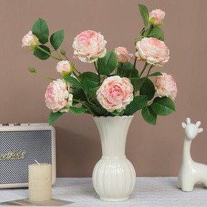 Bouquet de roses artificielles Ruilisi, 5 têtes, en soie, décoration de mariage, fait main, style français - Product Image 4