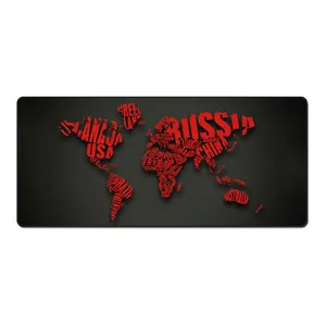 Large Full Desk Extended Mat World Map Design Pad Waterproof with Stitched Edge Non-Slip Computer Mousepad Gaming Mouse Pad
