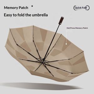 Paraguas Plegable Automático con Memoria, Resistente al Viento, Protección UV, para Adultos, Extra Grande, 8 Varillas, Mango de Madera Sólida - Product Image 3
