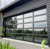 Porte de garage sectionnelle moderne LongTai 9x8 9x7 16x7 à vue complète en aluminium et verre trempé, prix porte de garage en plexiglas