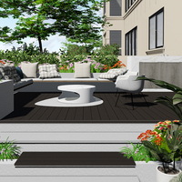 Plancher en composite bois-plastique (WPC) pour extérieur, aspect bois grainé, gris noir, imperméable, pour terrasse, décoration extérieure