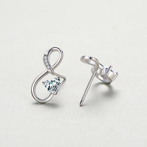 Pendientes de plata de ley S925 con forma de corazón infinito, personalizables en cobre, con la inscripción Eternal Love, para mujer - Regalo de aniversario - Product Image 6