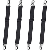Clips de jambe pour pantalon de moto, sangles élastiques robustes, pinces nickelées, polyester/nylon durable pour bottes de femme
