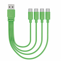 Cable USB 4 en 1 de Tipo A a Tipo C, 5V 3A, Cable de Carga Rápida, Cable Cargador USB Múltiple de TPE Duradero para Teléfono Móvil