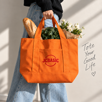 Sac fourre-tout en coton doux et élégant pour femme, avec logo personnalisé, 16 oz, sac de shopping en toile avec poche et bandoulière, réutilisable et pliable