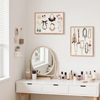 Lot de 2 tableaux d'affichage décoratifs muraux en feutre beige encadrés pour la maison, le bureau, les dortoirs universitaires, pour photos, notes et présentation de bijoux