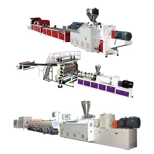 Máquina de moldagem de linha de produção de extrusora de plástico wpc pvc spc usada para pequenas empresas