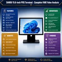 Terminal de point de vente SANDU en gros directement de l'usine, écran tactile 15,6 pouces, Windows 10, Intel Core I3/i5, garantie 1 an, supermarché