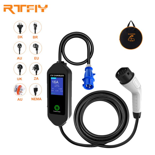 RTFLY EV Charger 3.5kw 7kw Type 2 GBT Charger Station  Electric Vehicle Ac Portable EV Charger