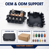 Boîtier de distribution d'alimentation 12V 4 voies avec porte-fusibles MIDI et bloc de fusibles MEGA, barre omnibus en cuivre pour VR, marine, automobile