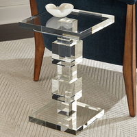 Table basse cube en acrylique de luxe moderne, durable, transparente, décorative et multifonctionnelle pour la maison, la chambre et le salon