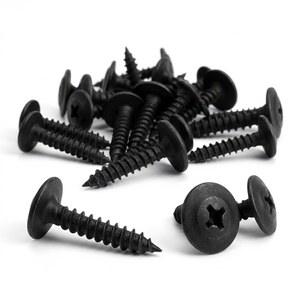 Vis autotaraudeuses à tête trapézoïdale en phosphate noir sur mesure, filetage grossier, pointe acérée, marquage CE, pour l'installation de toitures, service OEM - Product Image 1
