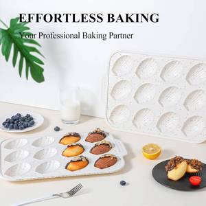 MUYULINS Factory Beige 12-Cup LFGB Non-Stick BPA Free Metal Reinforced Frame <b>Silicone</b> Cupcake Pan Muffin Tray <b>Baking</b> Mold - Product Image 1