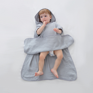 Serviette <span class=keywords><strong>de</strong></span> <span class=keywords><strong>bain</strong></span> super douce en <span class=keywords><strong>gaze</strong></span> <span class=keywords><strong>de</strong></span> <span class=keywords><strong>coton</strong></span> 4 couches avec capuche Poncho portable en mousseline pour enfants pour nouveau-né Serviette <span class=keywords><strong>de</strong></span> plage pour salle <span class=keywords><strong>de</strong></span> <span class=keywords><strong>bain</strong></span> bébé - Product Image 2