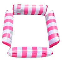LangGeng - Colchoneta Flotante Inflable de PVC, Plegable, Resistente y Portátil, con Rayas, para Adultos