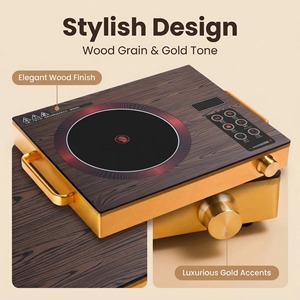 <span class=keywords><strong>Estufa</strong></span> <span class=keywords><strong>Eléctrica</strong></span> de Cerámica con Aspecto de Madera, Sin Llama Abierta, No Requiere Utensilios Especiales, Control Táctil, 3000W, Directo de Fábrica - Product Image 3